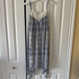 Kohl's Navy and Cream Asymmetrical Dress